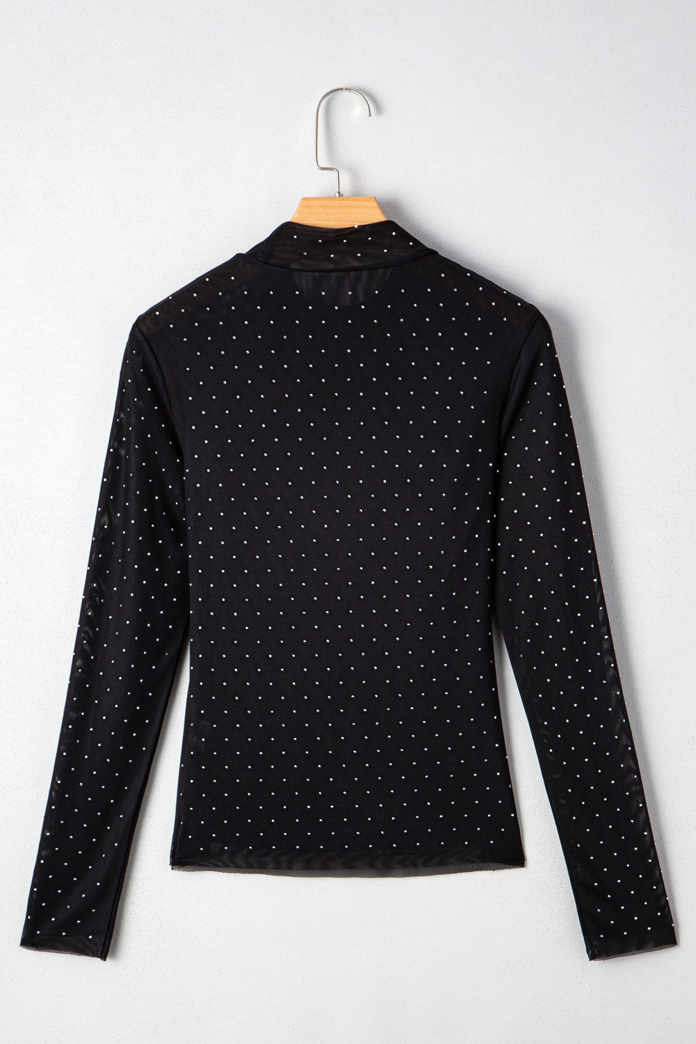 Black Rhinestone Mesh Top LT