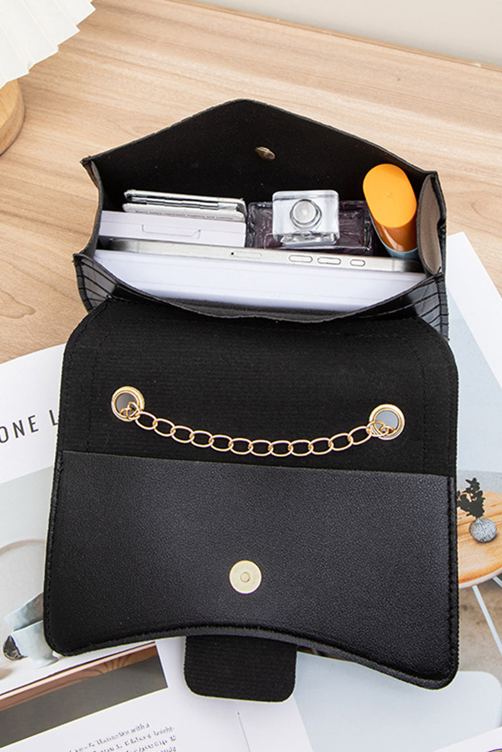 Black Chain Strap Purse RTS