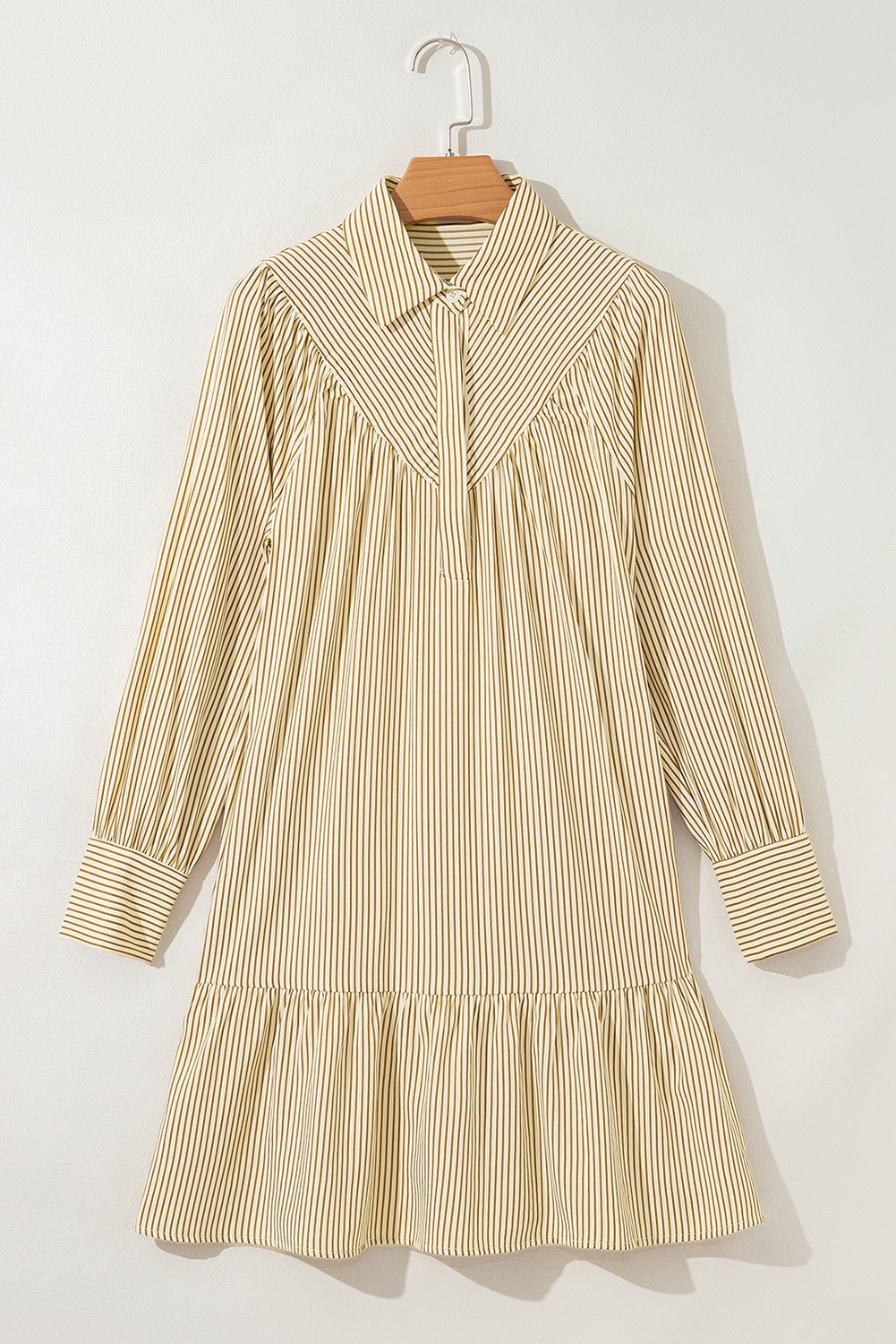 Brown Stripe Collared Dress LT