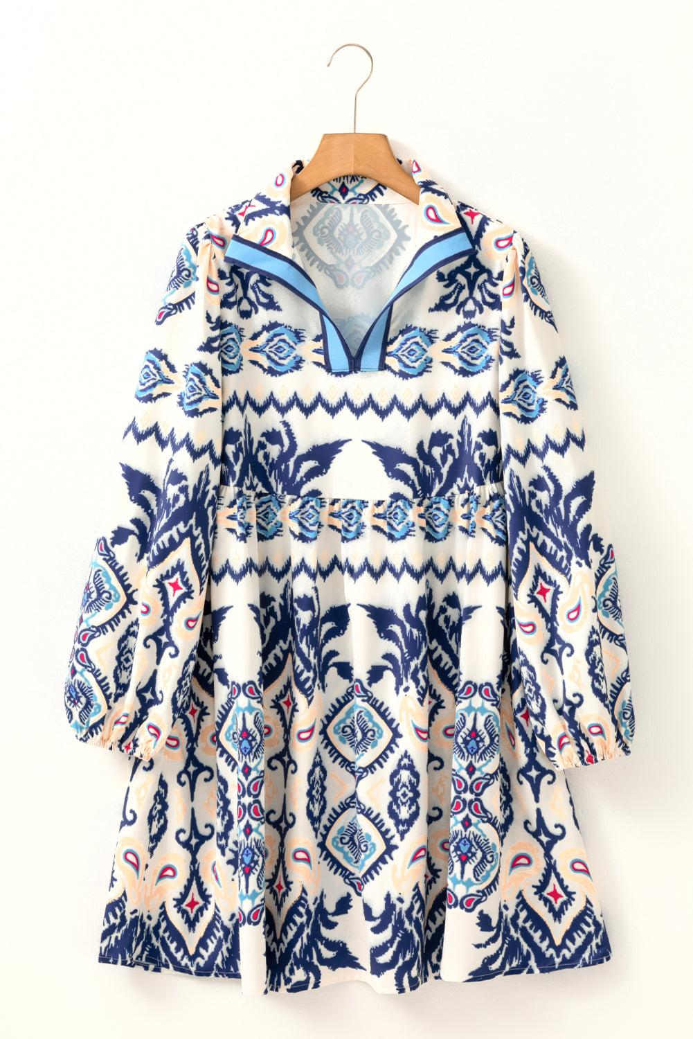 Blue Ethnic Flowy MIni Dress LT