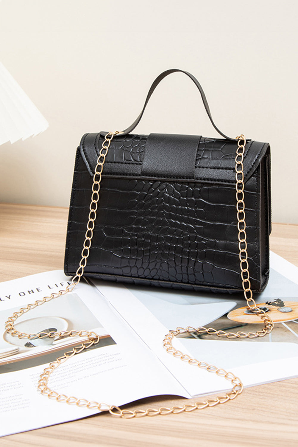 Black Chain Strap Purse RTS