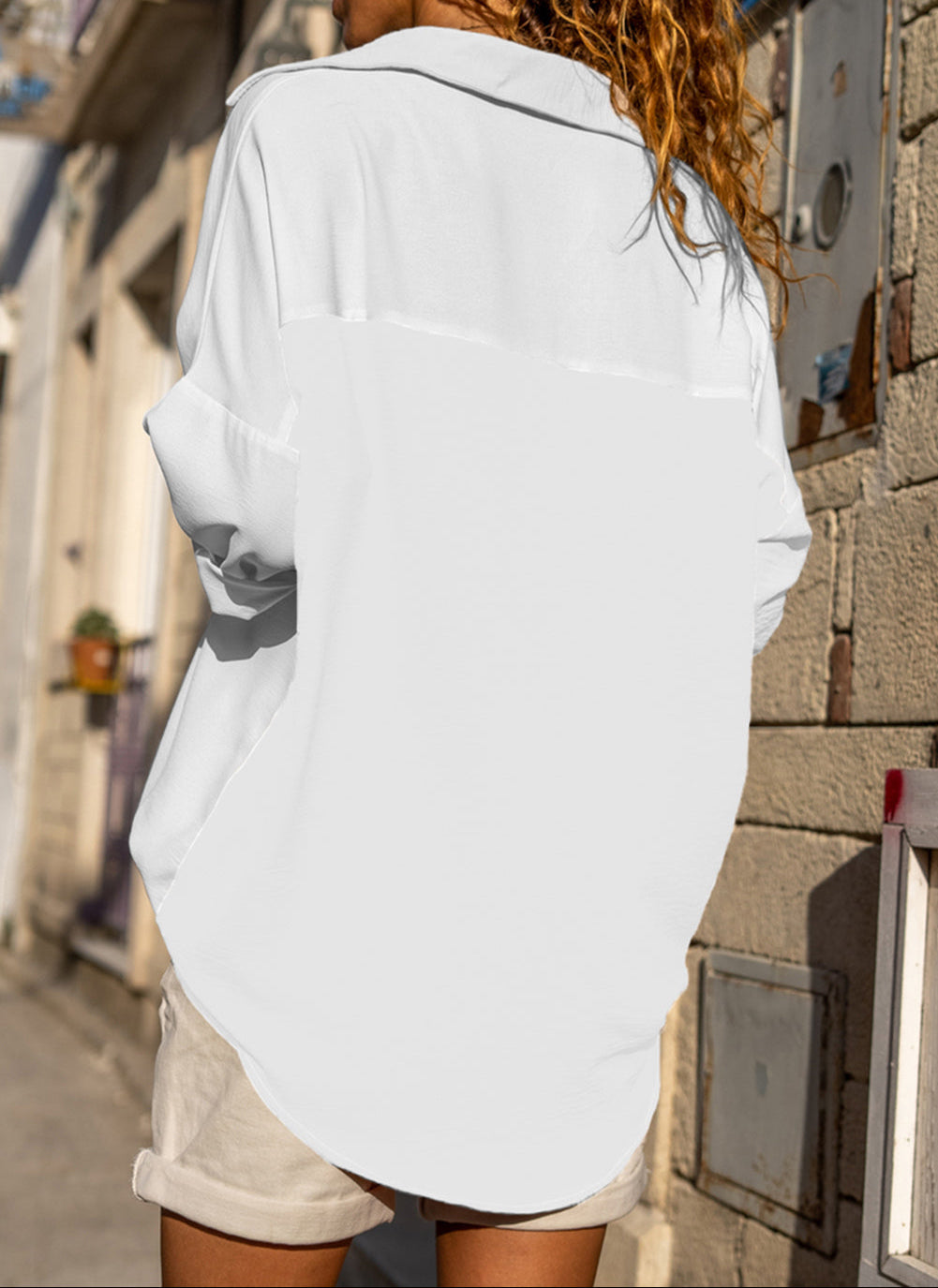 White Crinkle Pocket Shirt LT