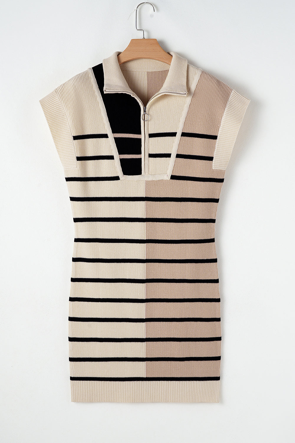 Colorblock Zip Collar Sweater Dress *multiple colors* RTS