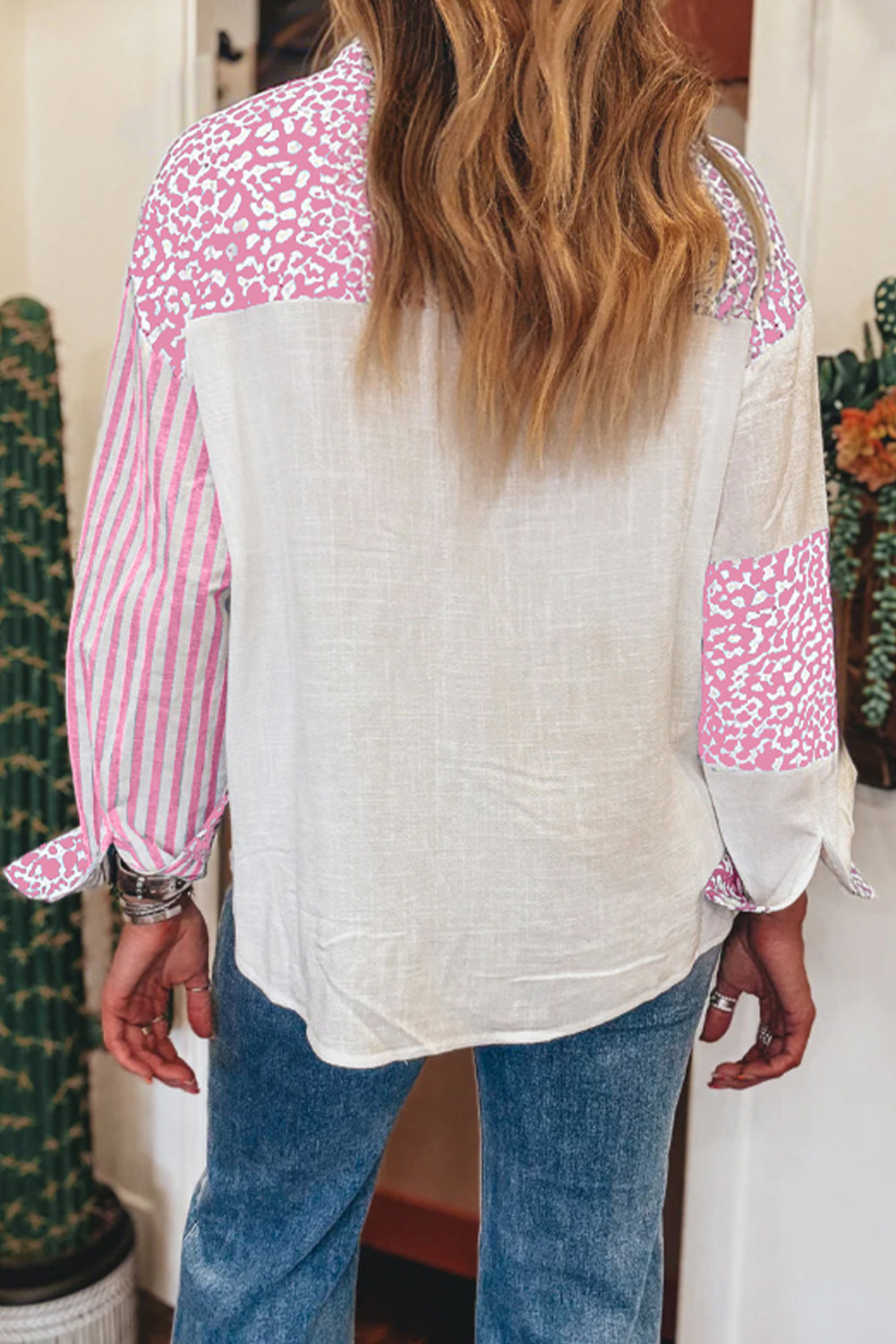 Striped Leopard Casual Top LT