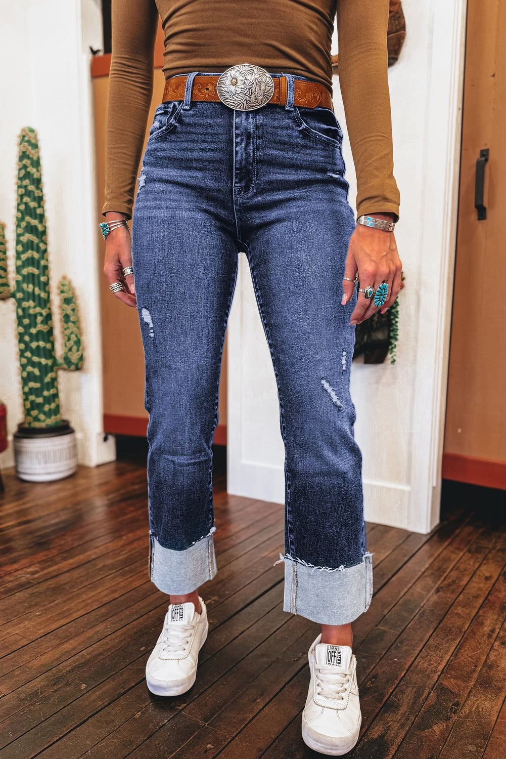 Folded Cuff Straight Jeans RTS