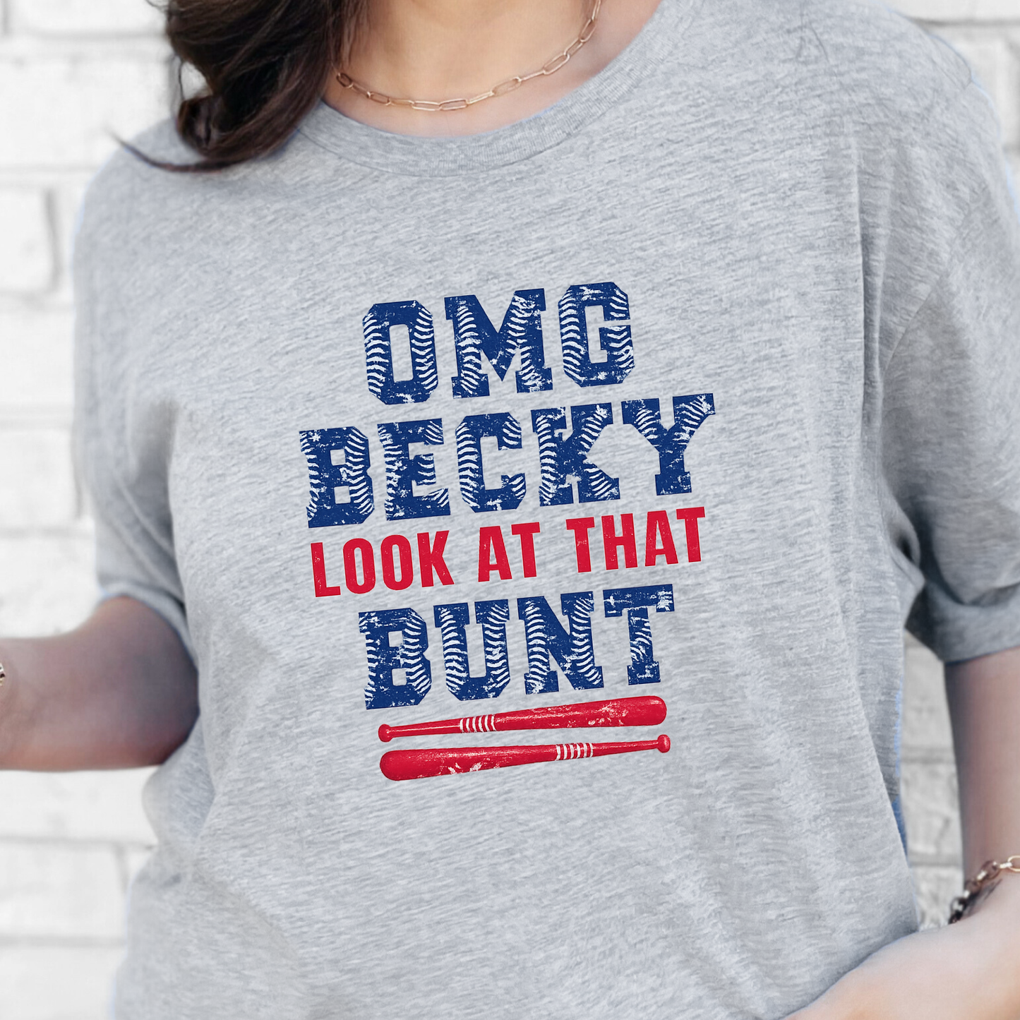 Wholesale OMG Becky Look At That Bunt Graphic Tee - Grey Tee