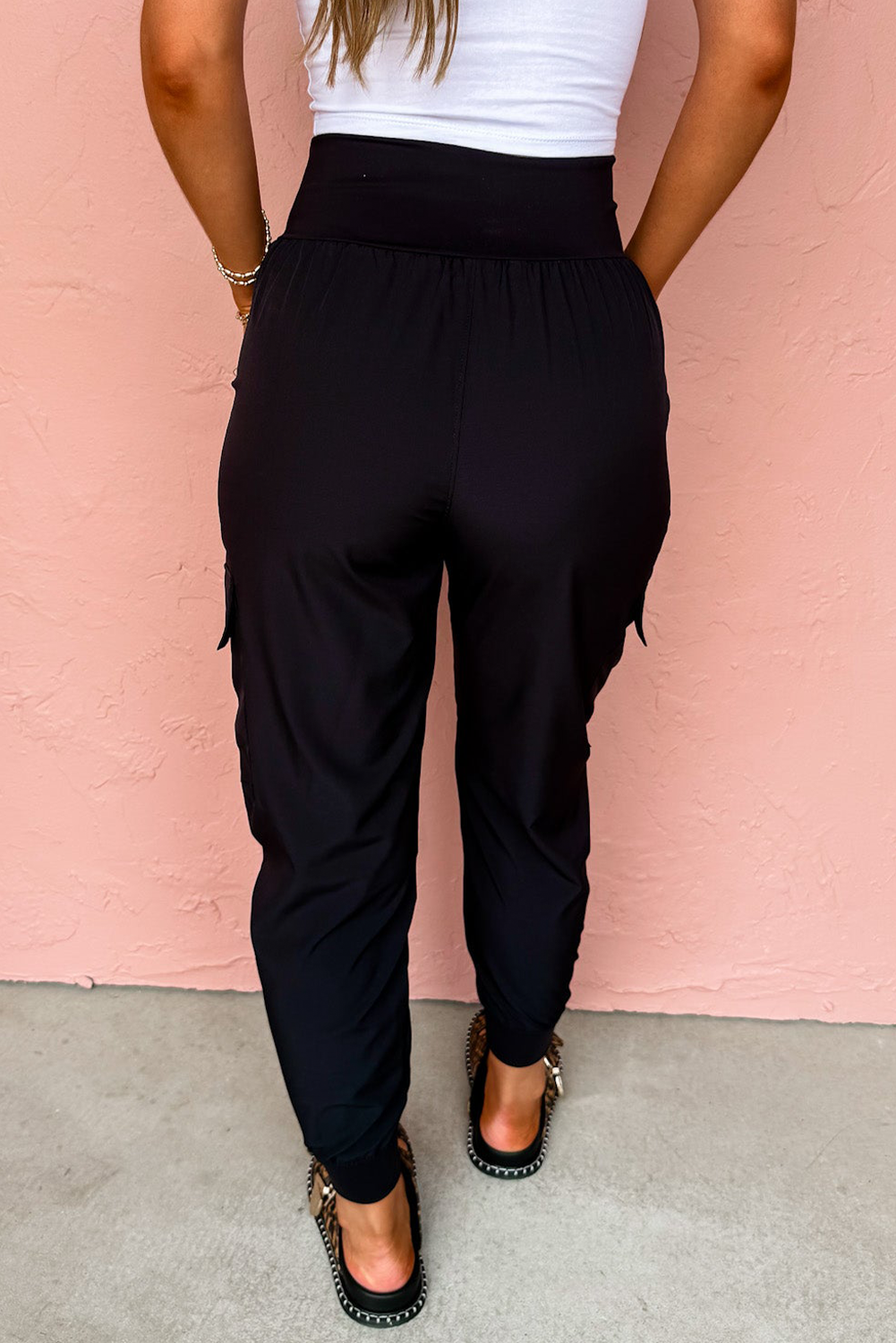 Black Cargo Joggers LT