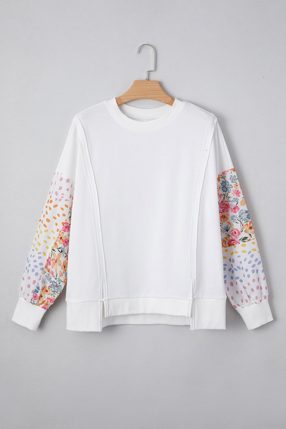 White Floral High Low Top LT