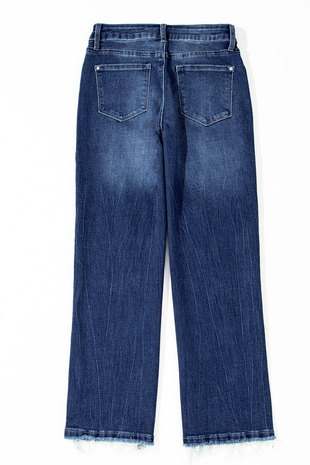 Dark Wash Raw Hem Jeans LT