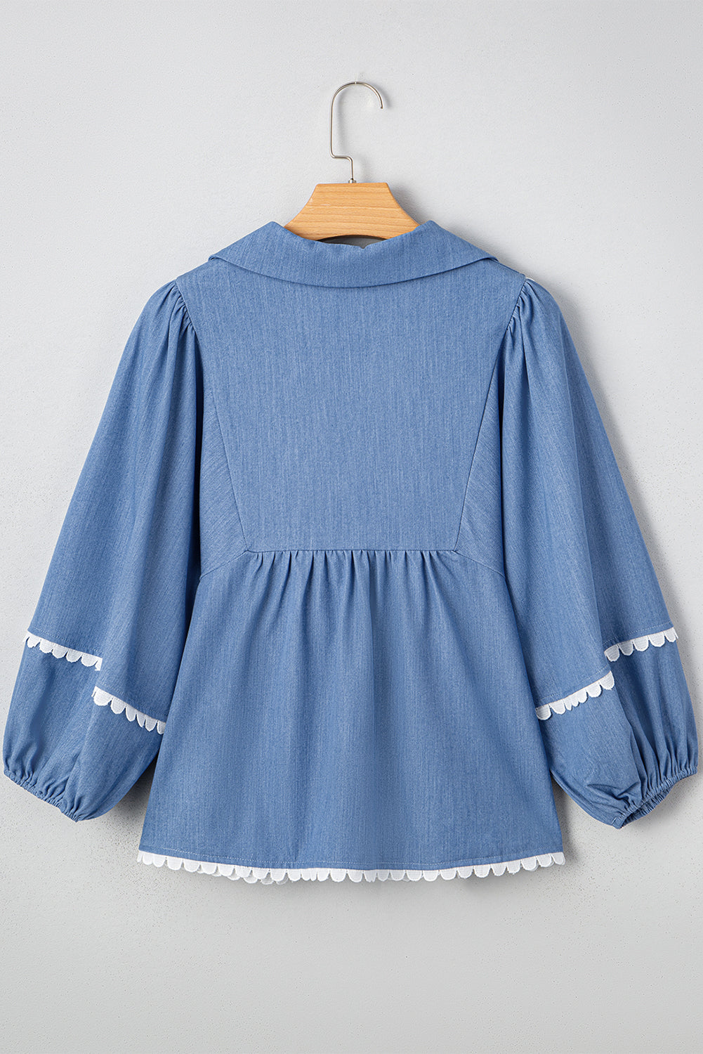 Blue Lace Babydoll Blouse LT