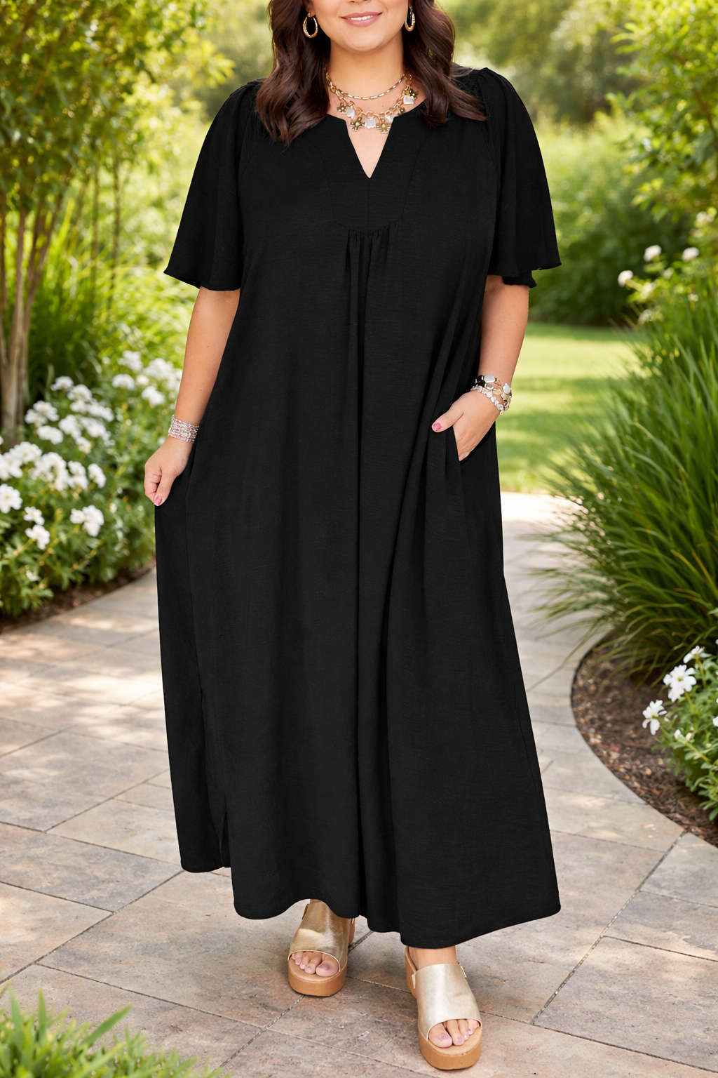 Black Plus Loose Dress RTS