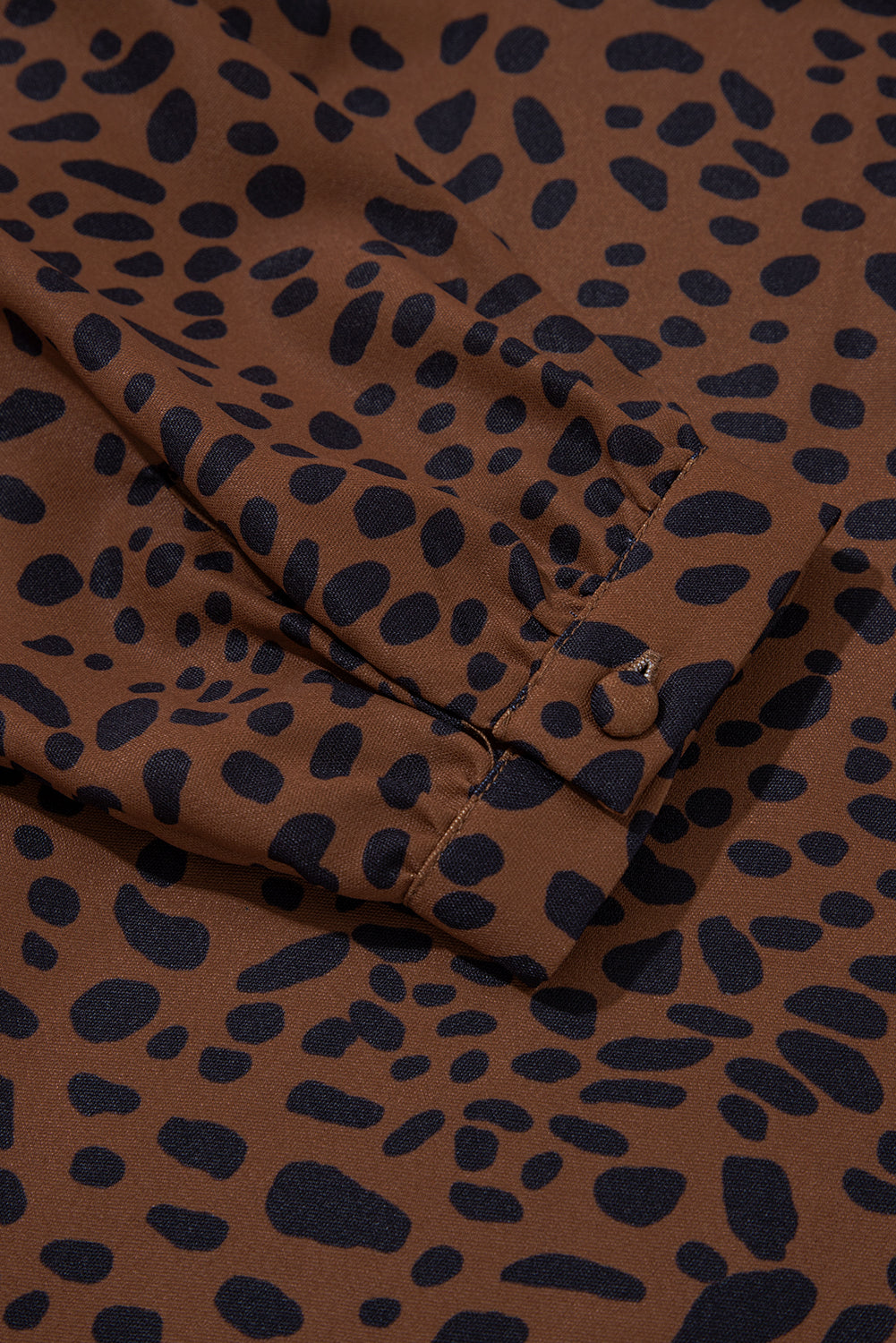 Brown Leopard Ruffle Sleeve Blouse LT