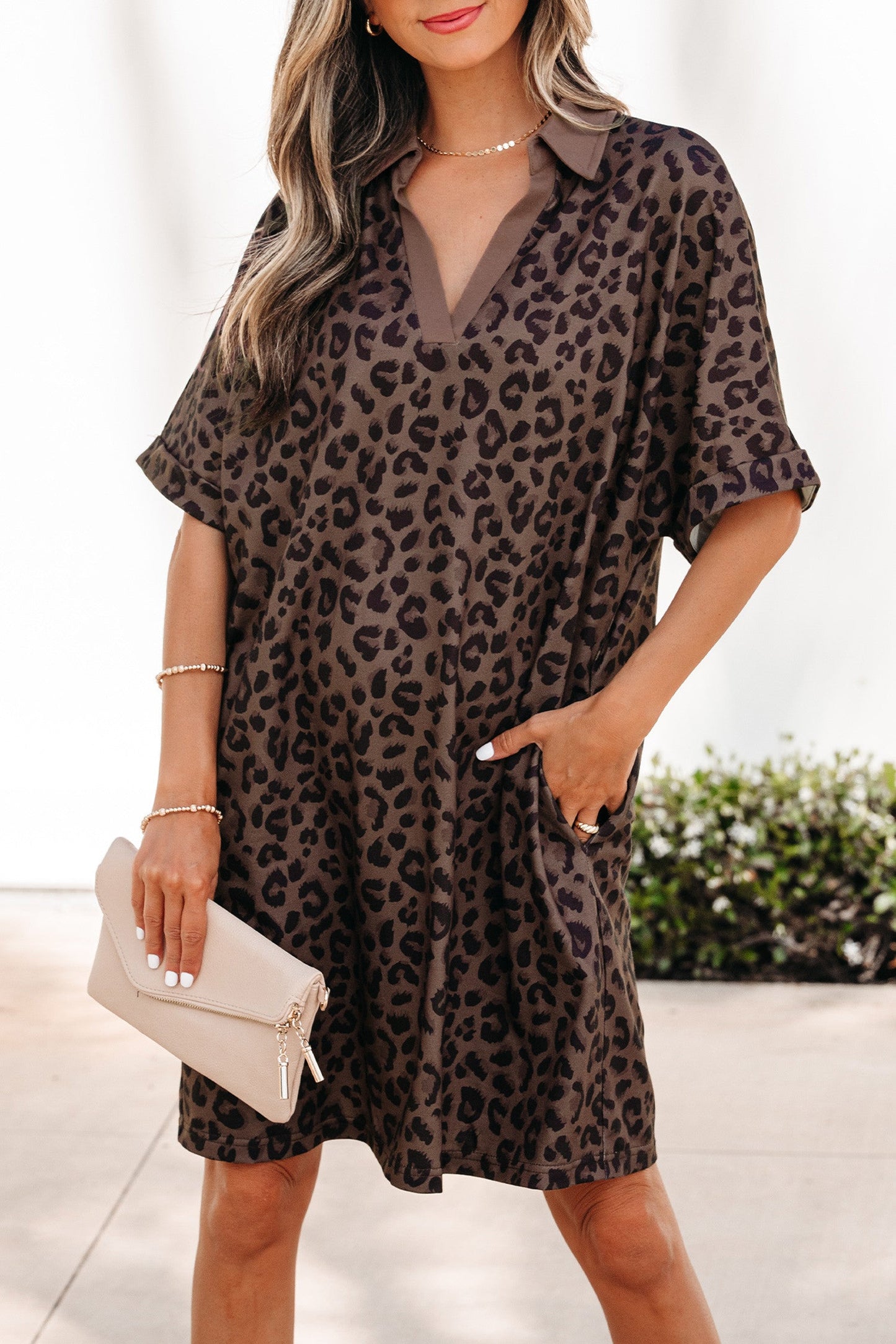 Brown Leopard Mini Dress