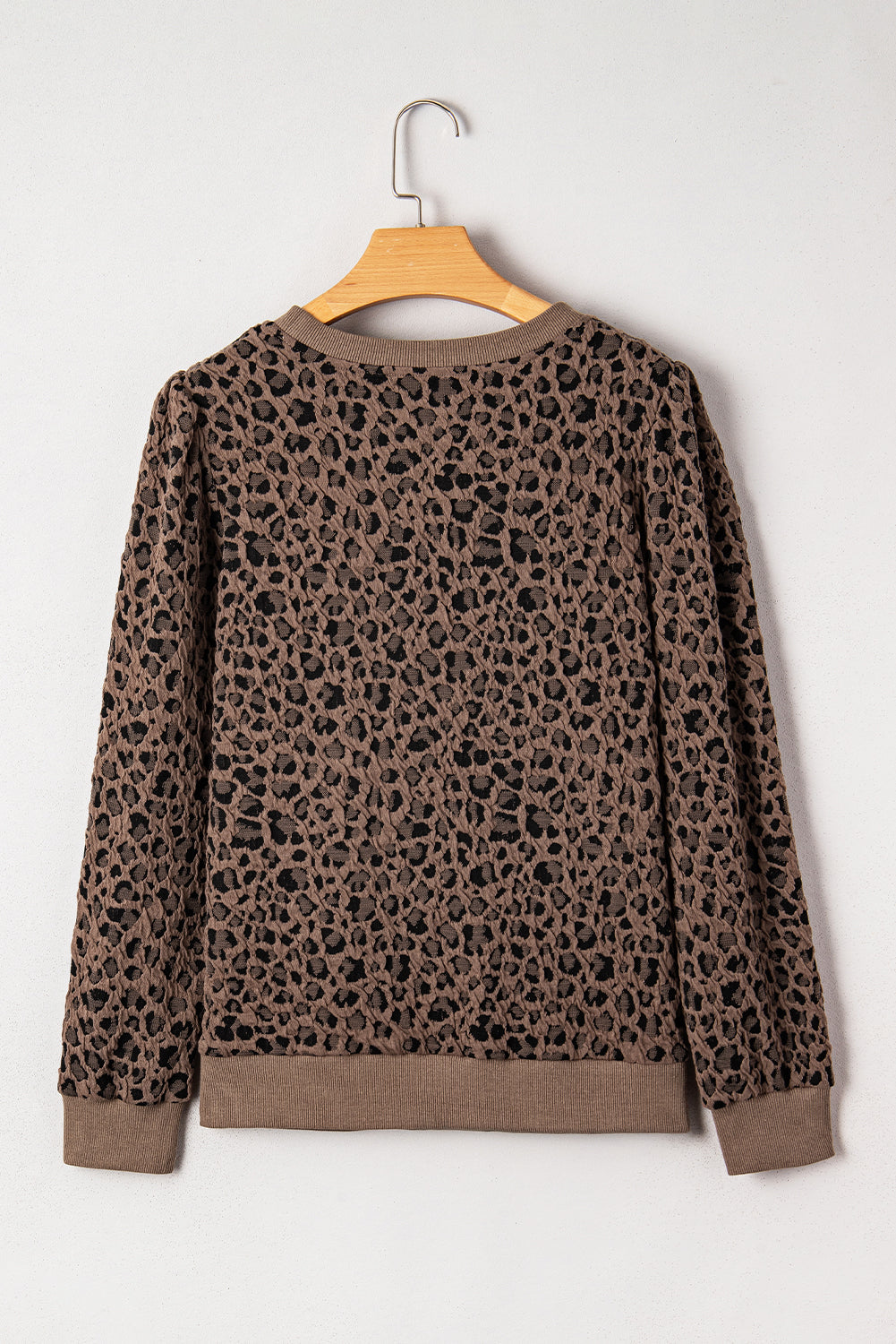 Brown Ribbed Leopard Top LT
