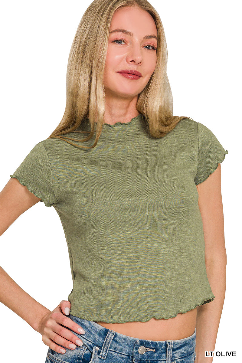 Trim Crop Top Zenana New RTS