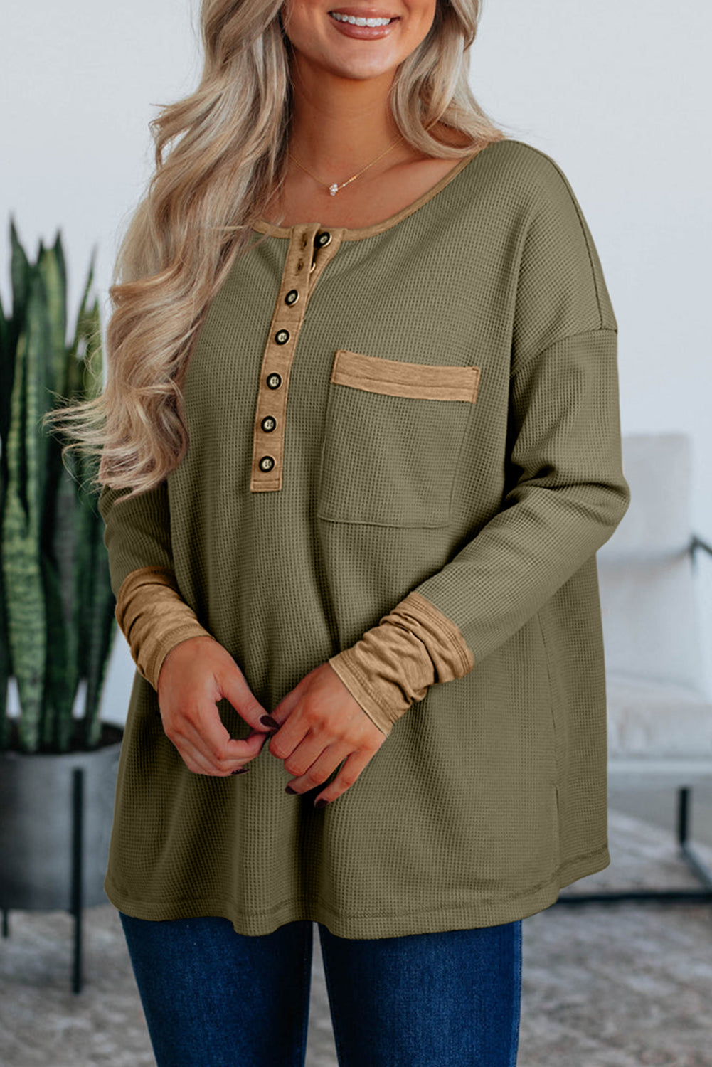 Waffle Henley Top LT