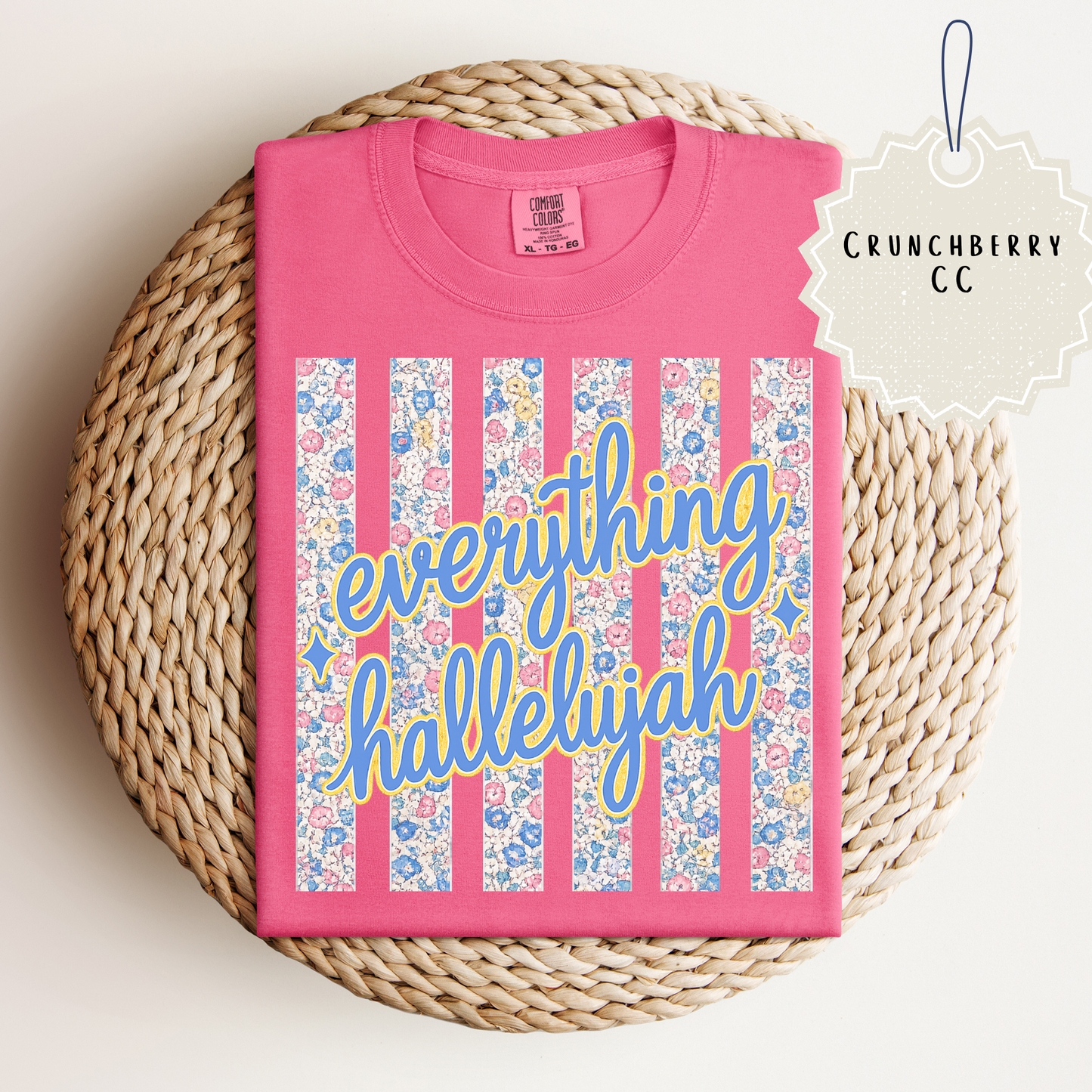 Floral Stripe Everything Hallelujah Tee.