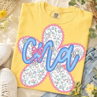 Flower CNA Nurse Tee.