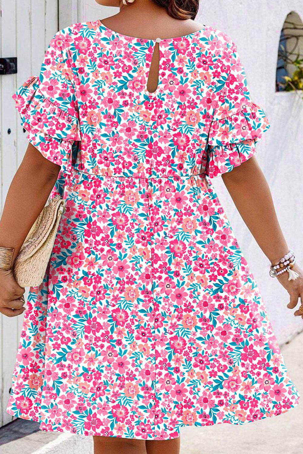 White Floral Plus Size Dress LT