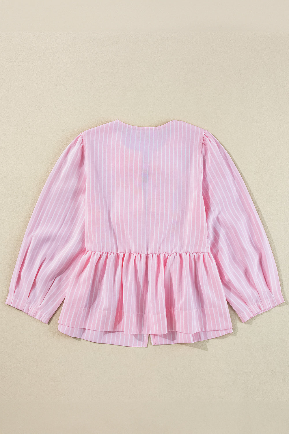 Pink Stripe Bowknot Blouse LT
