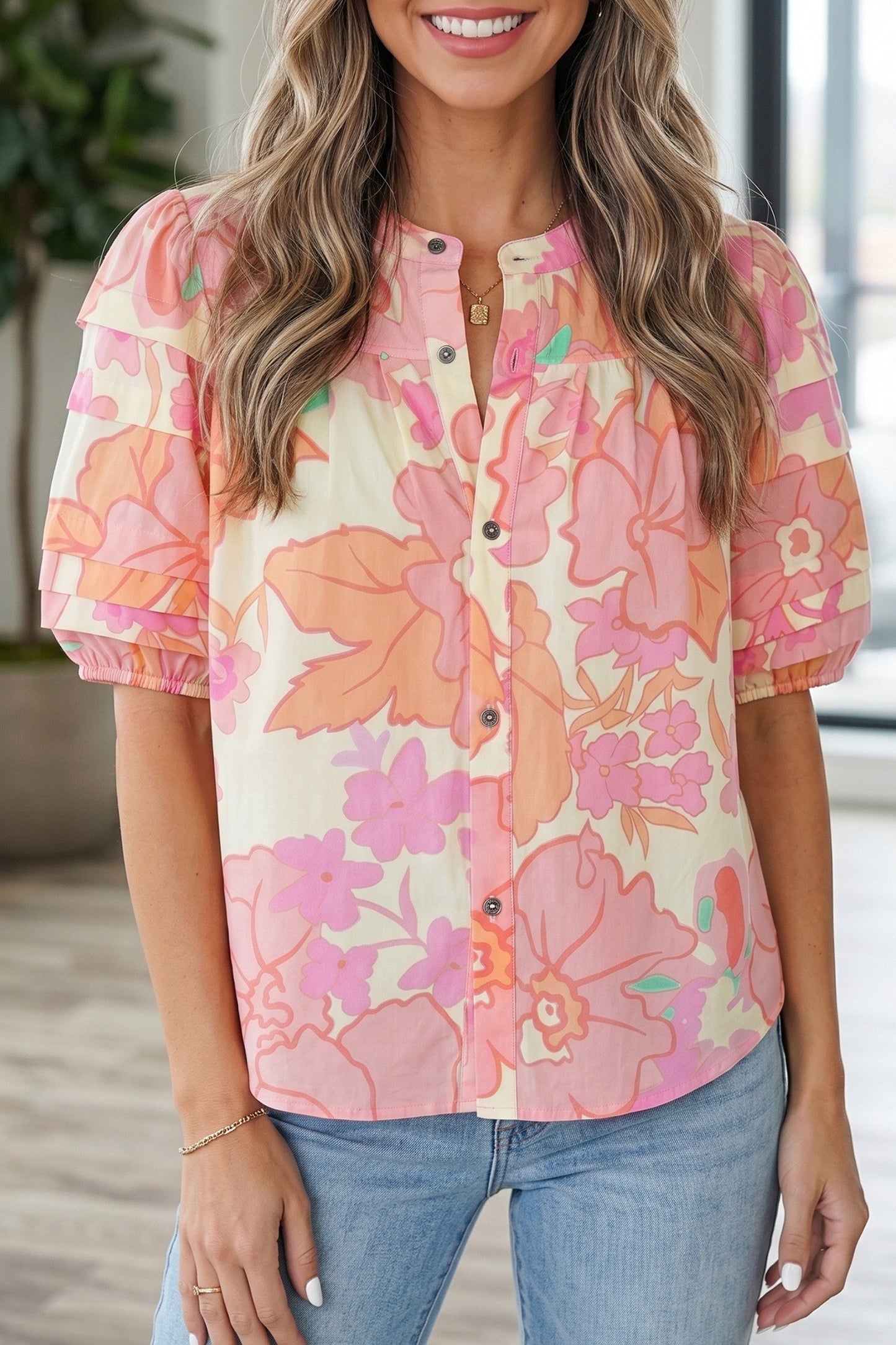 Pink Floral Shirt