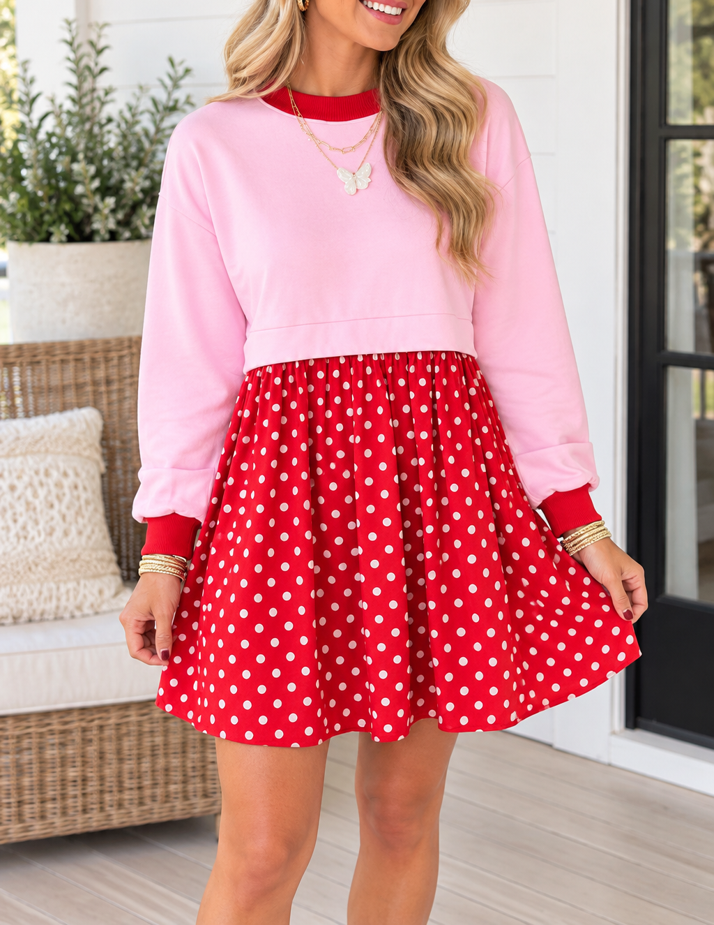 Pink Polka Dot Dress