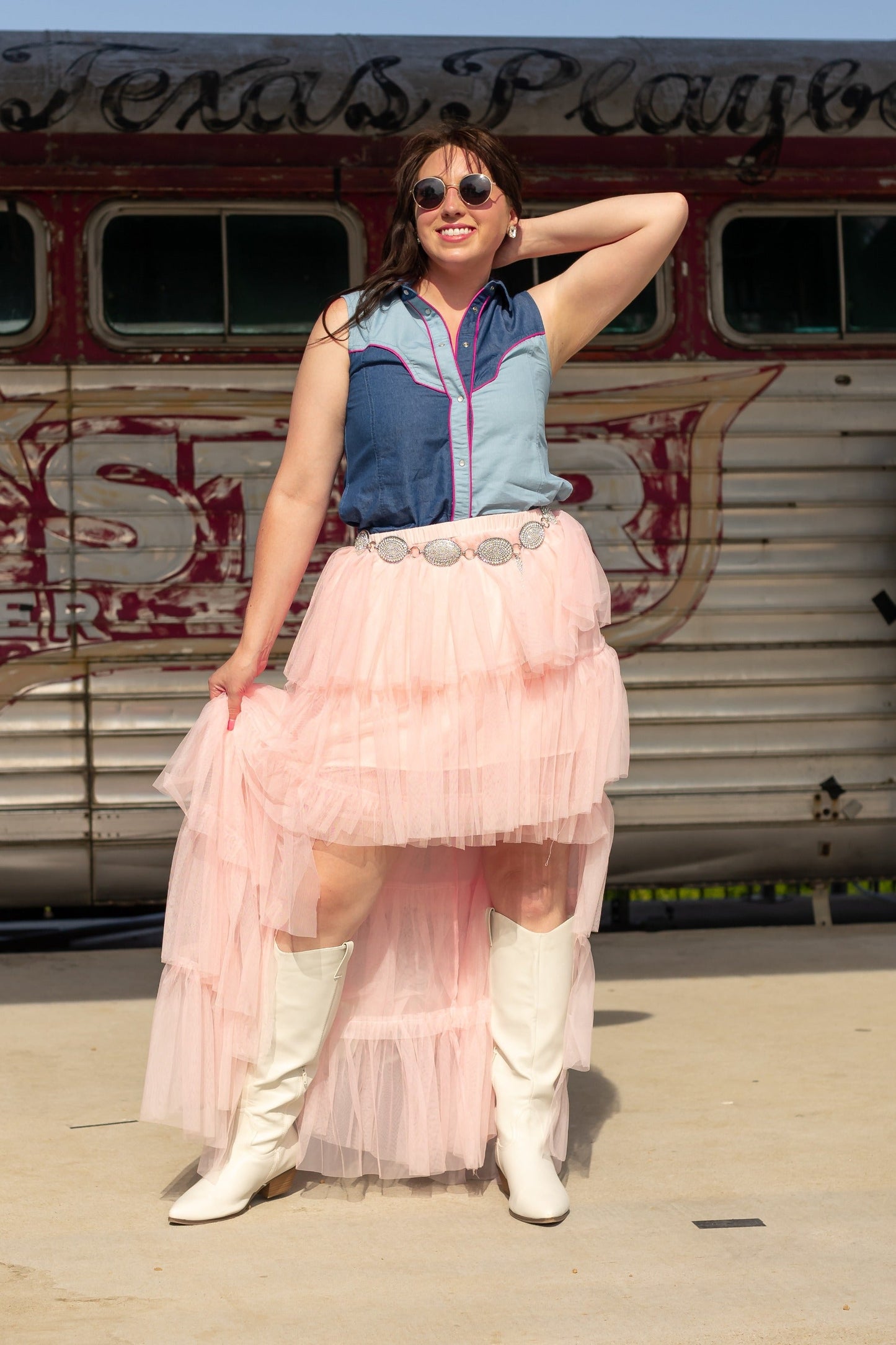 'Howdy Partner' Sleeveless Pearl Snap Top
