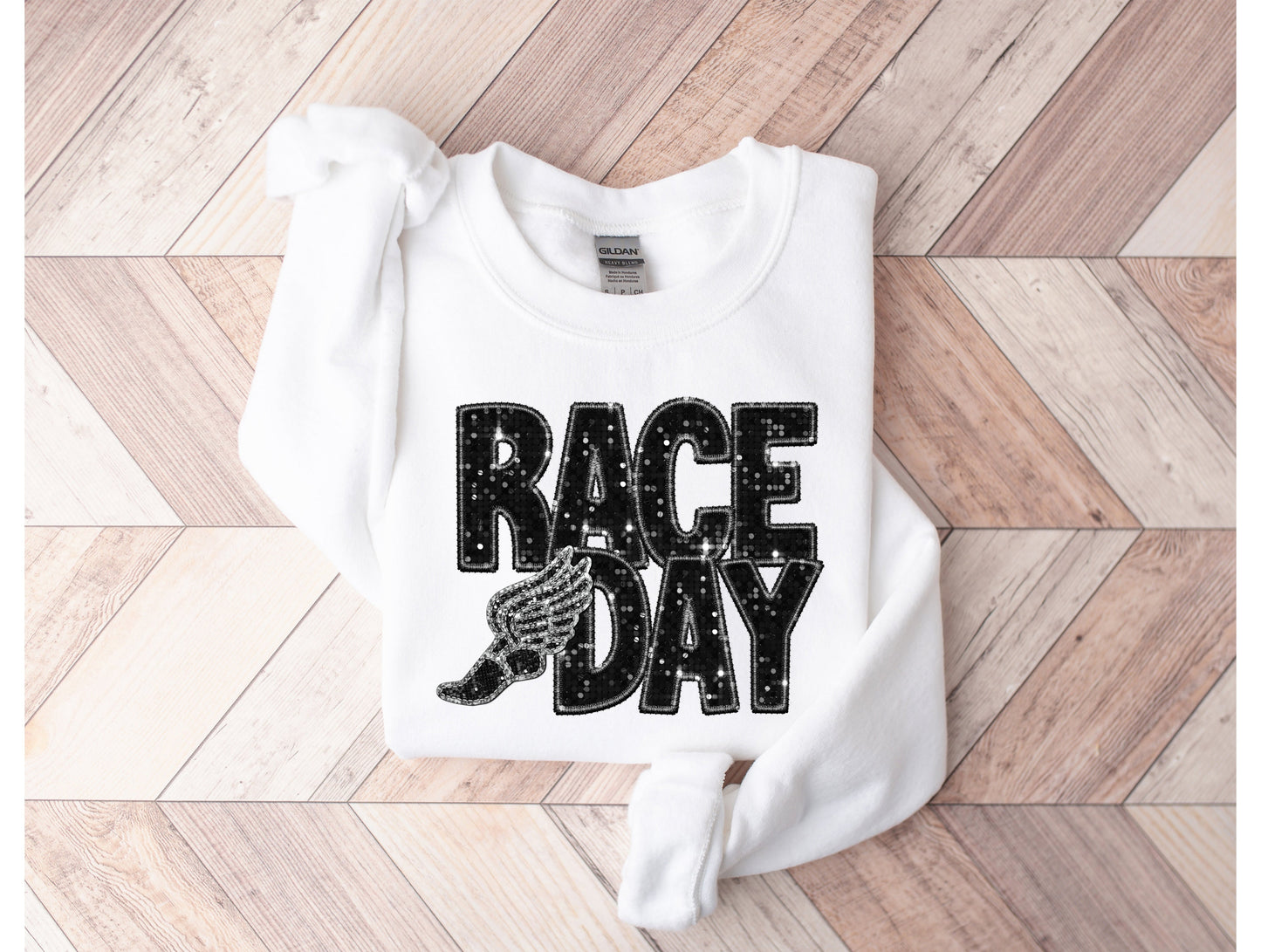 Wholesale Track Bling Graphic Tee - Red Sweatshirt
