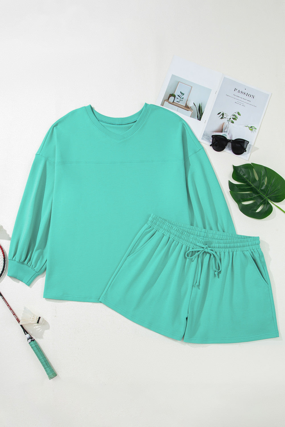 V Neck Plus Size Set LT