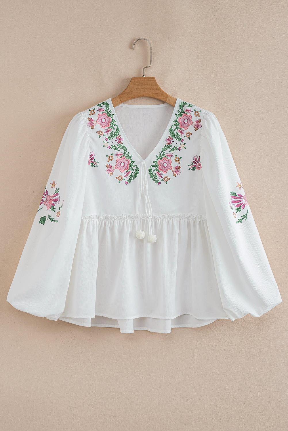 White Flower Babydoll Blouse LT