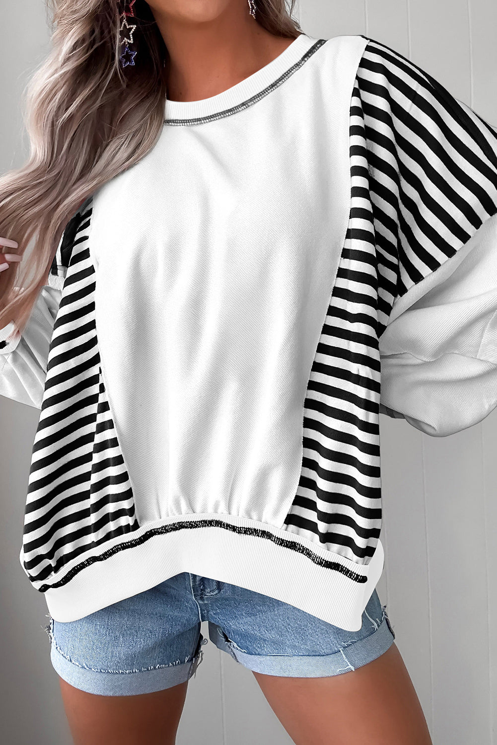 Stripe Oversized Sweatshirt LT