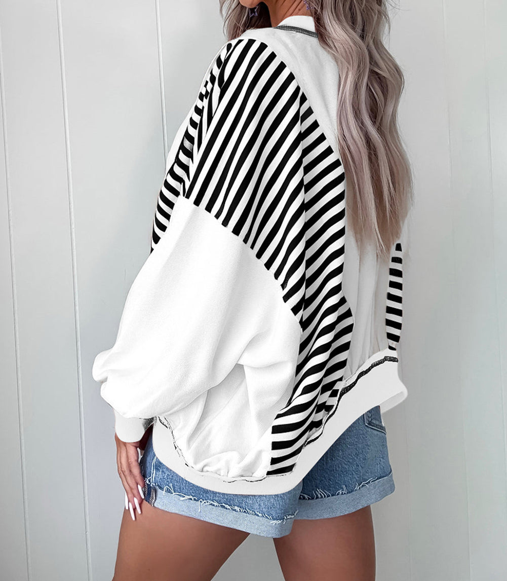 Stripe Oversized Sweatshirt LT