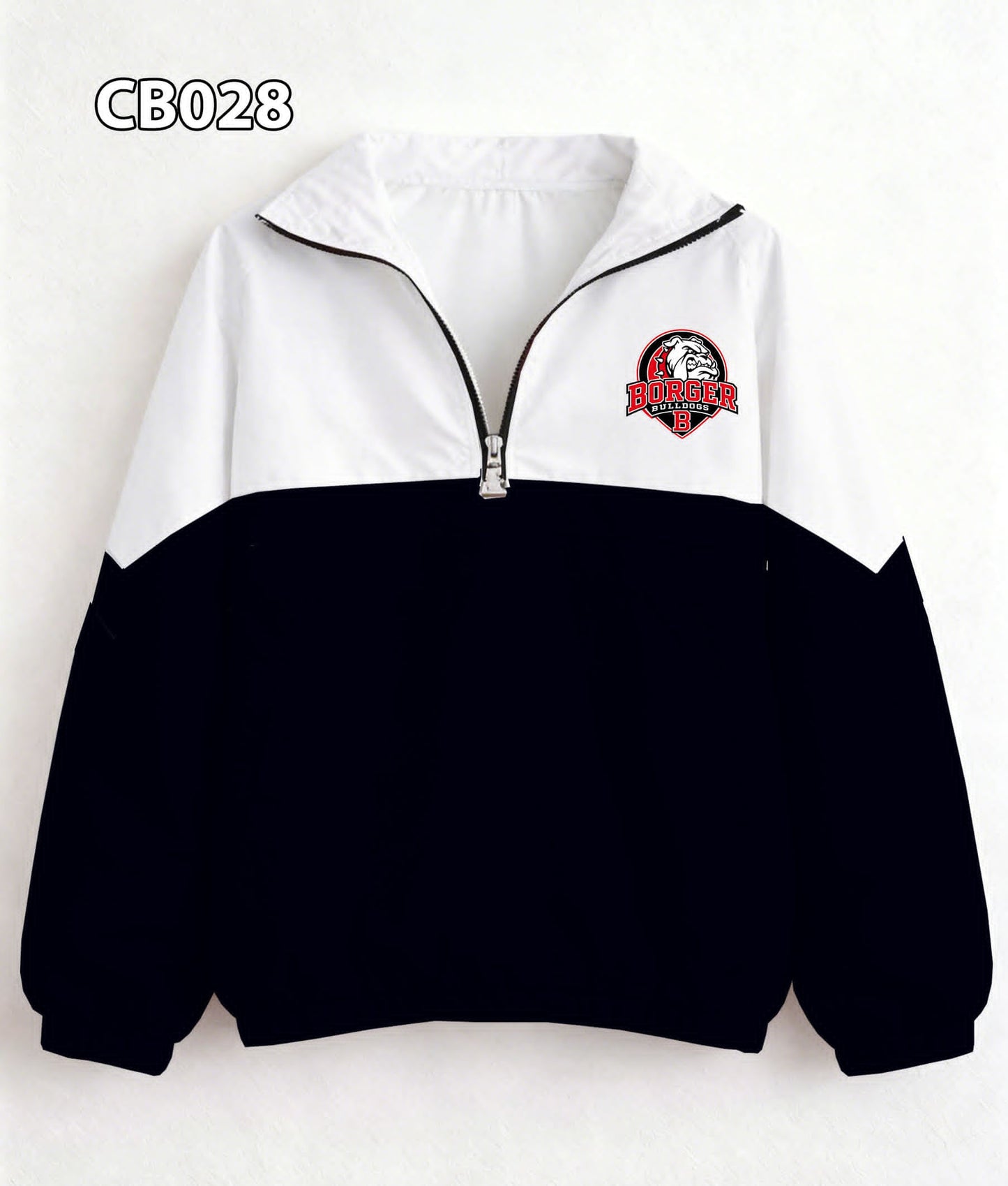 ADULT Black and White Bulldog Pullover