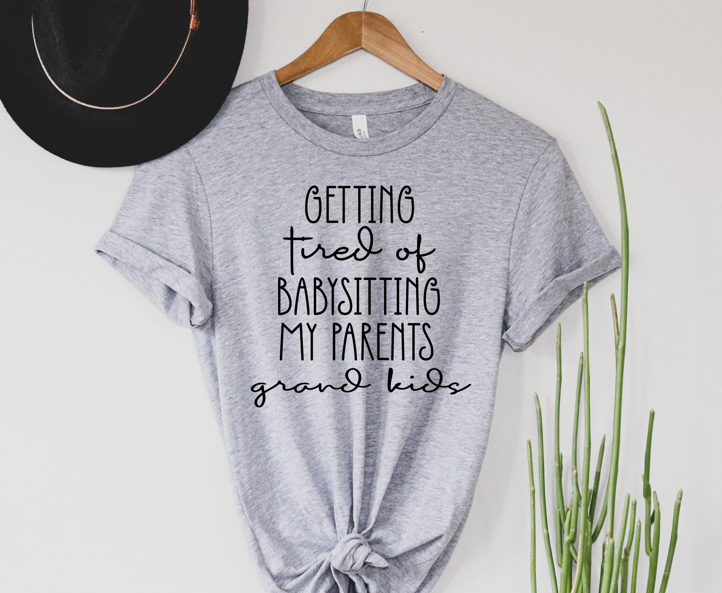 Wholesale Tired of babysitting my parents grand kids Graphic Tee - Heathered Grey