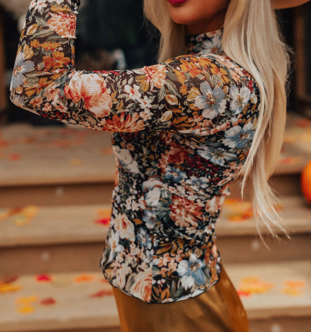 Floral Mesh Top LT
