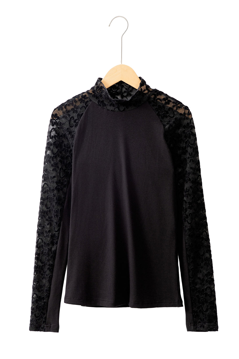 Black Floral Lace Slim Top LT
