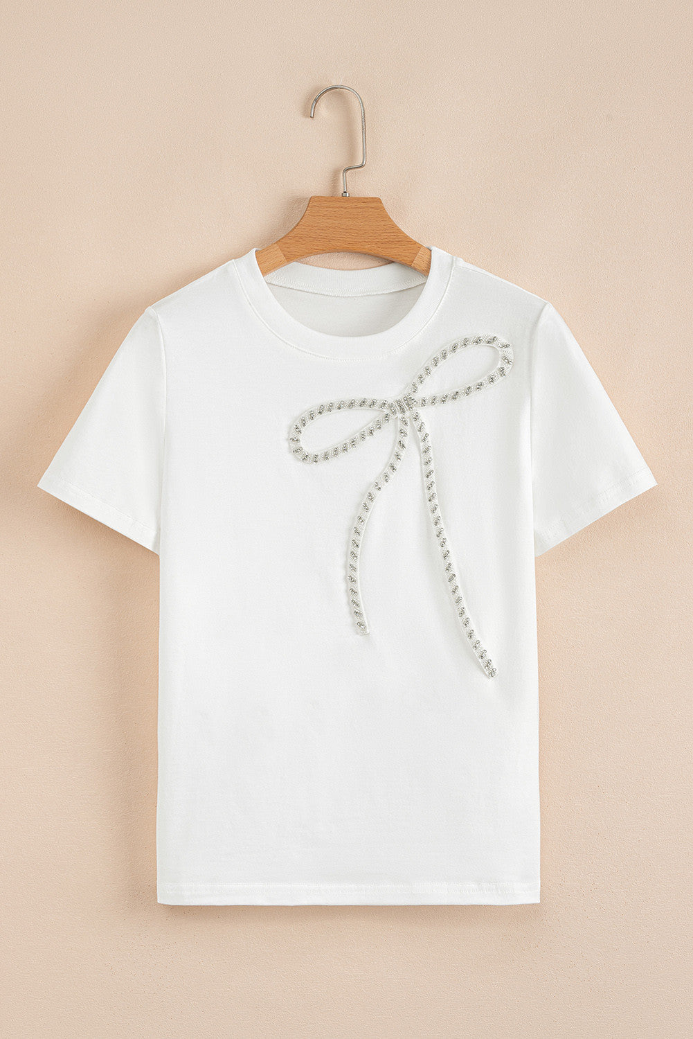 White Bow Rhinestone Top LT