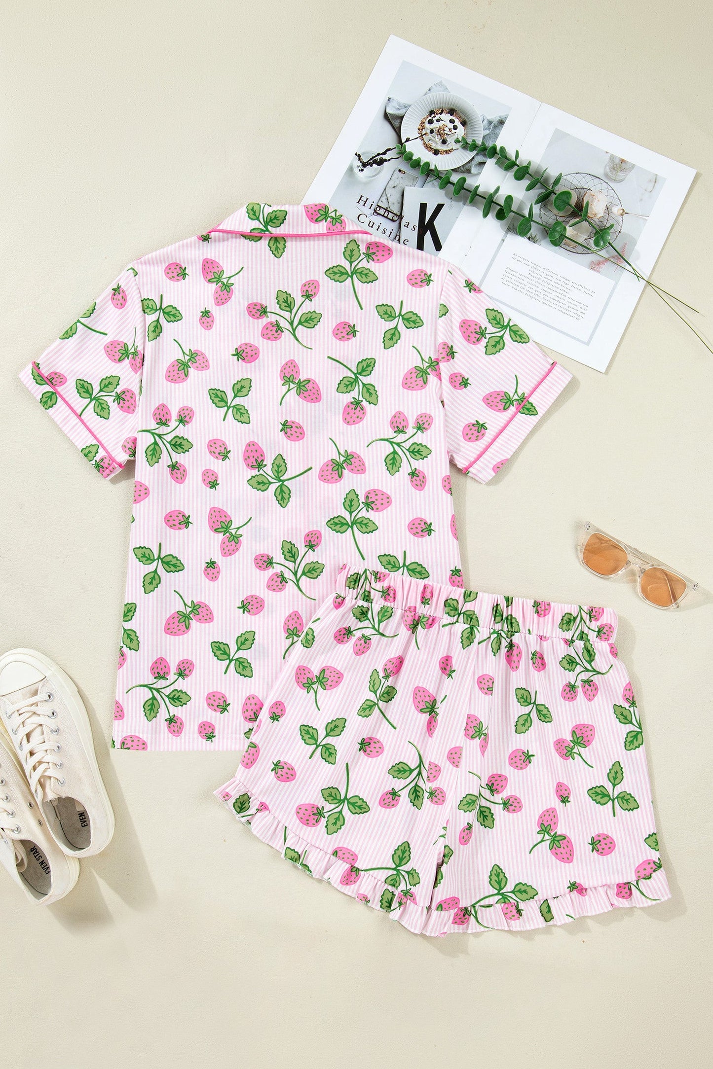 Pink Stripe Strawberry Pajama