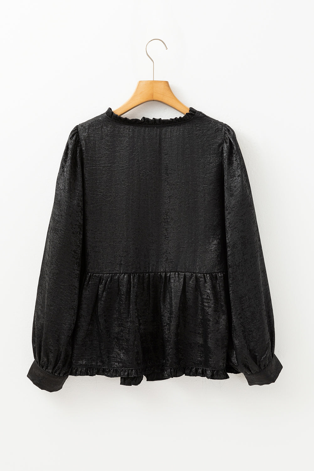 Black Metallic Babydoll Blouse LT