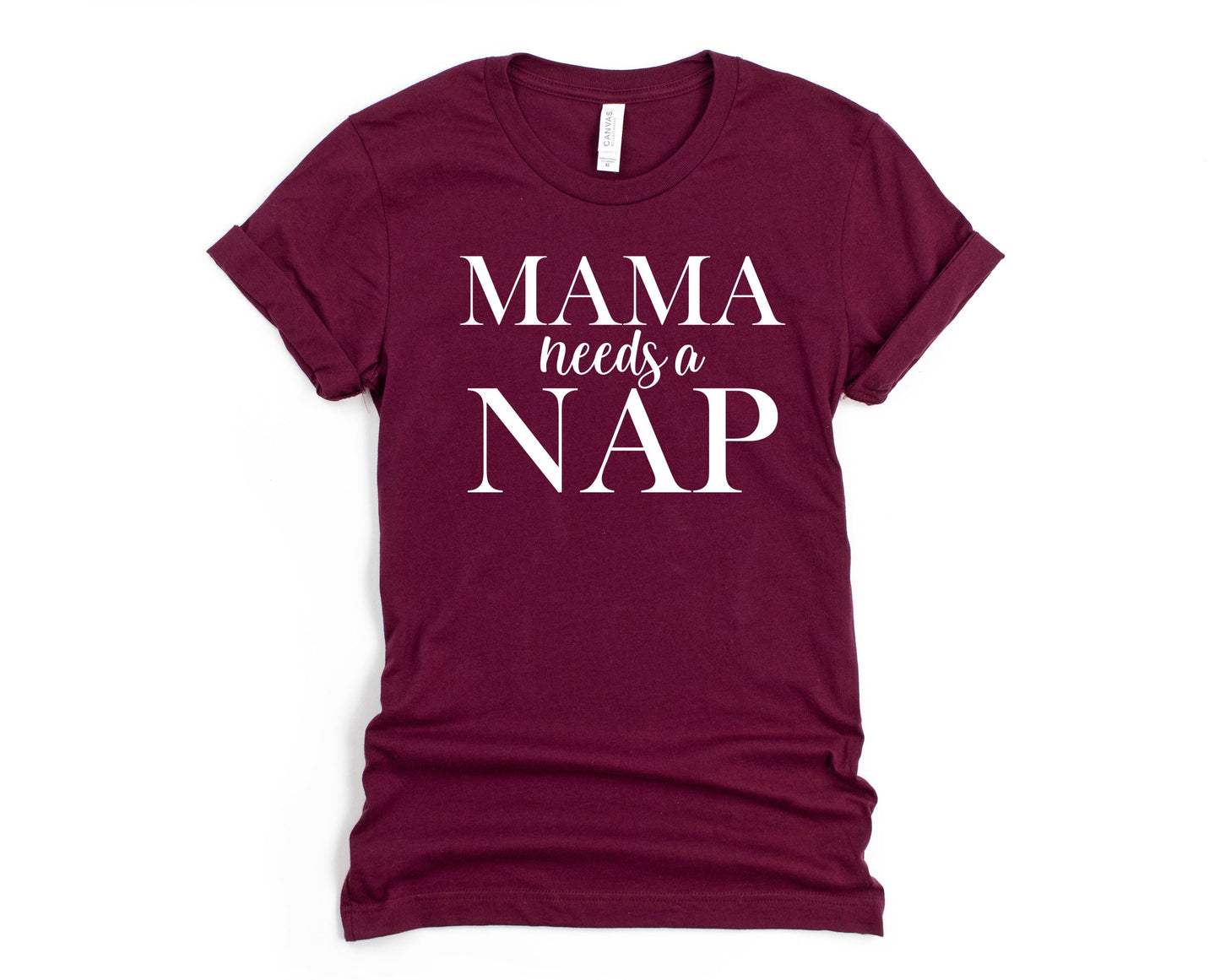 Wholesale Mama Needs a Nap Graphic Tee - Maroon