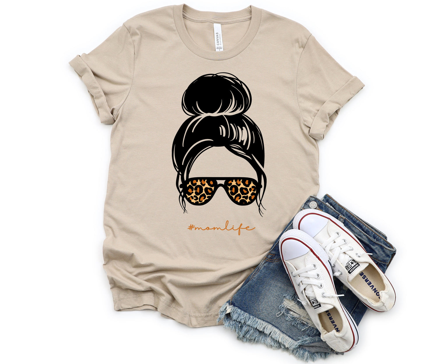 Wholesale Momlife Graphic Tee - Tan