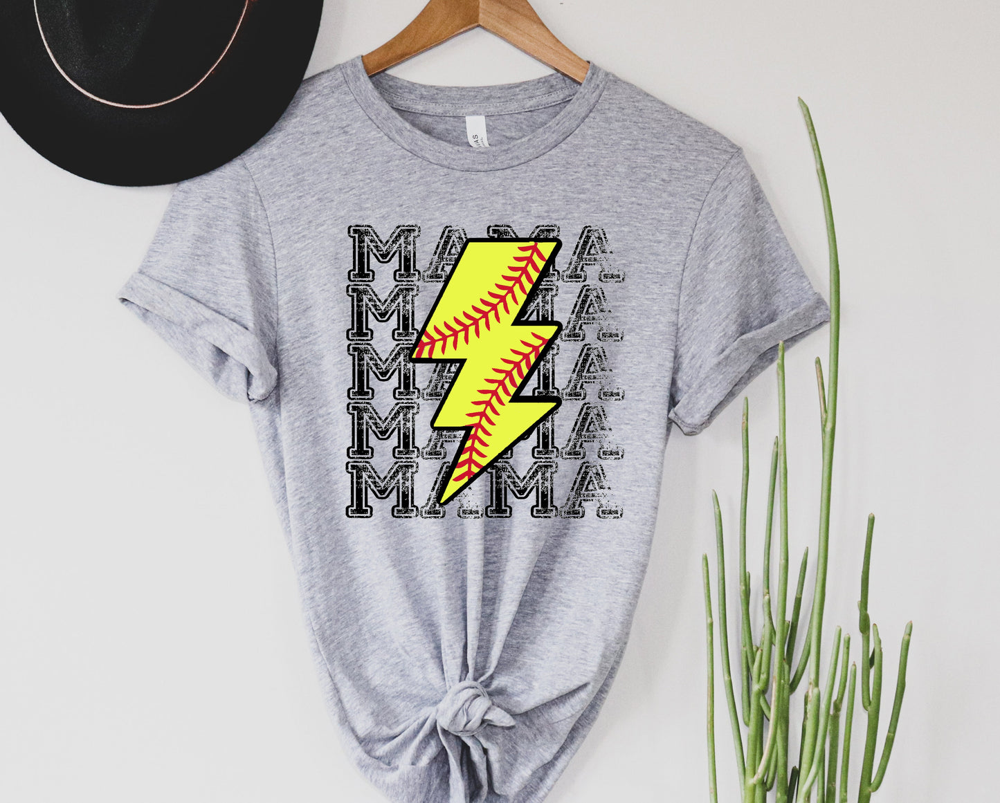 Wholesale Softball Mama Bolt Graphic Tee - White