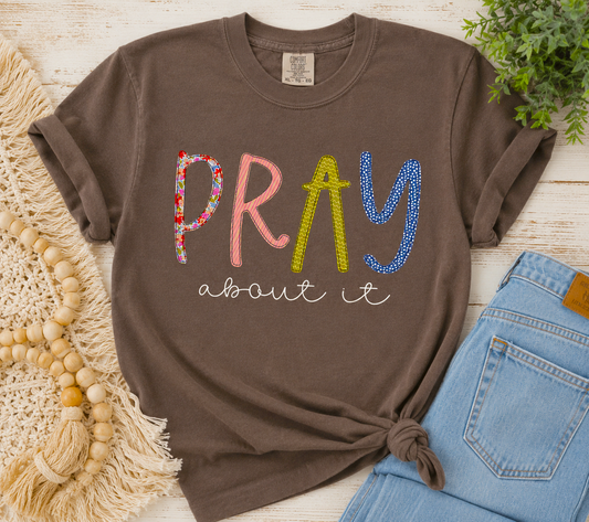 Floral Patchwork Pray About It Tee.