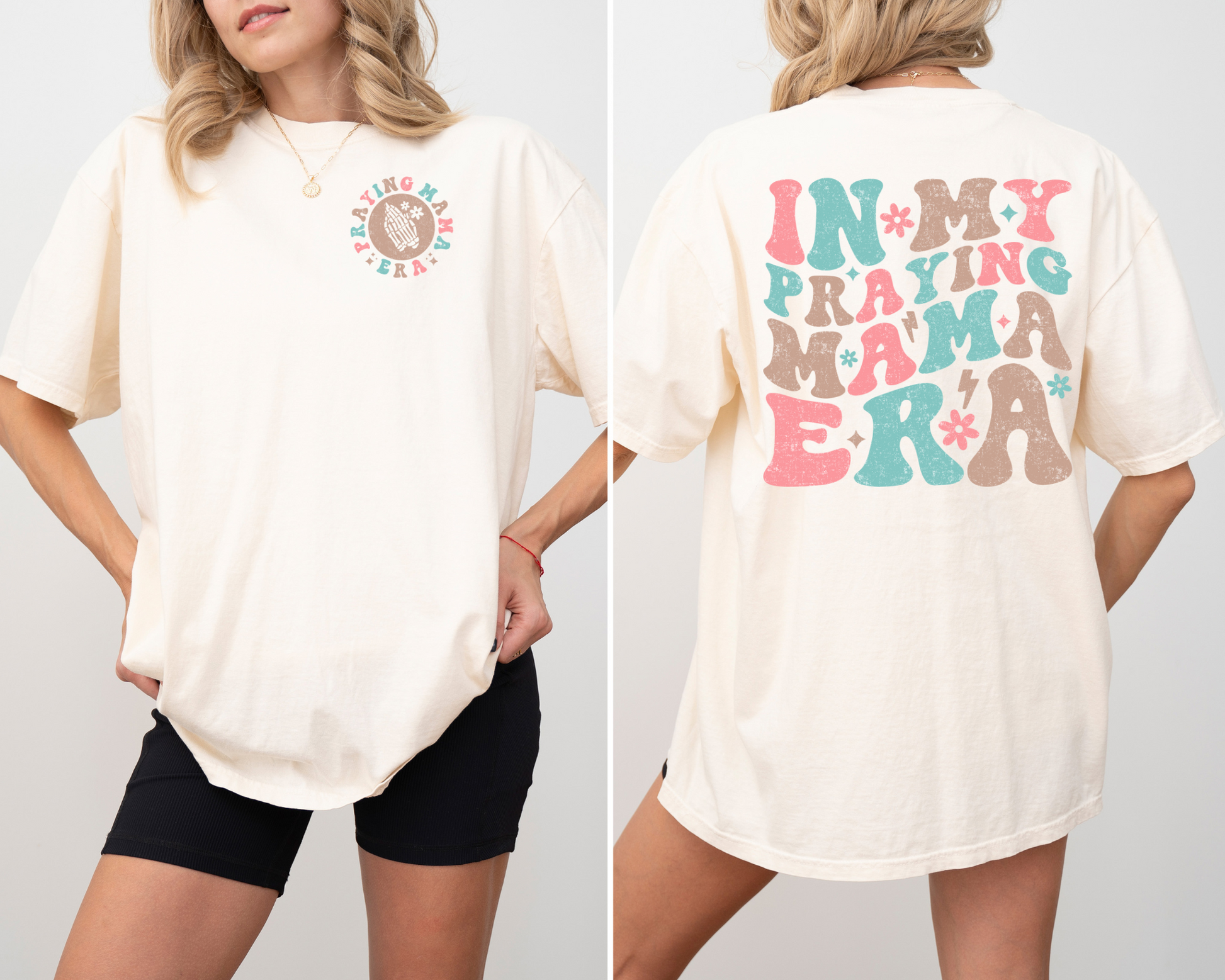 Wholesale Praying Mama Era Graphic Tee - CC Ivory