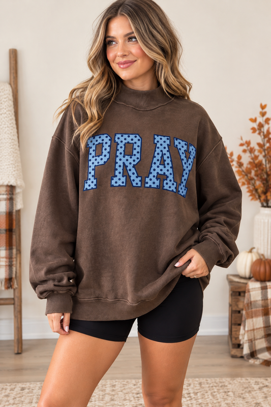 PRAY Polka Dot Embroidered Sweatshirt