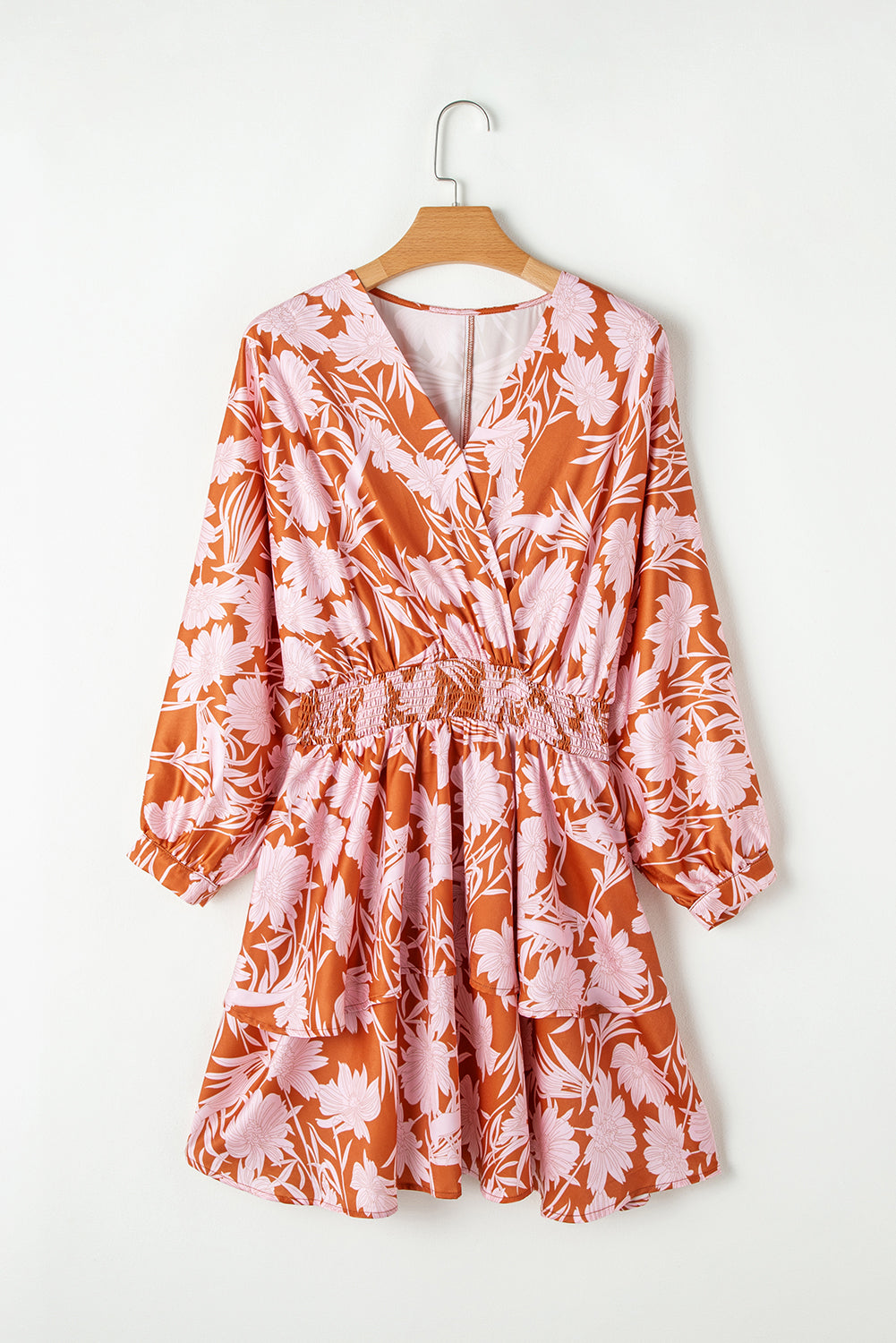Brown Floral Smocked Dress LT