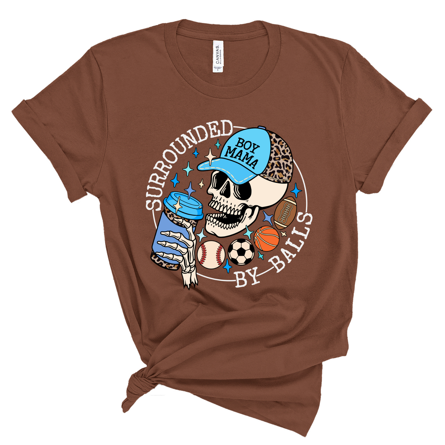 Wholesale Surrounded by balls Graphic Tee - Chestnut Tee