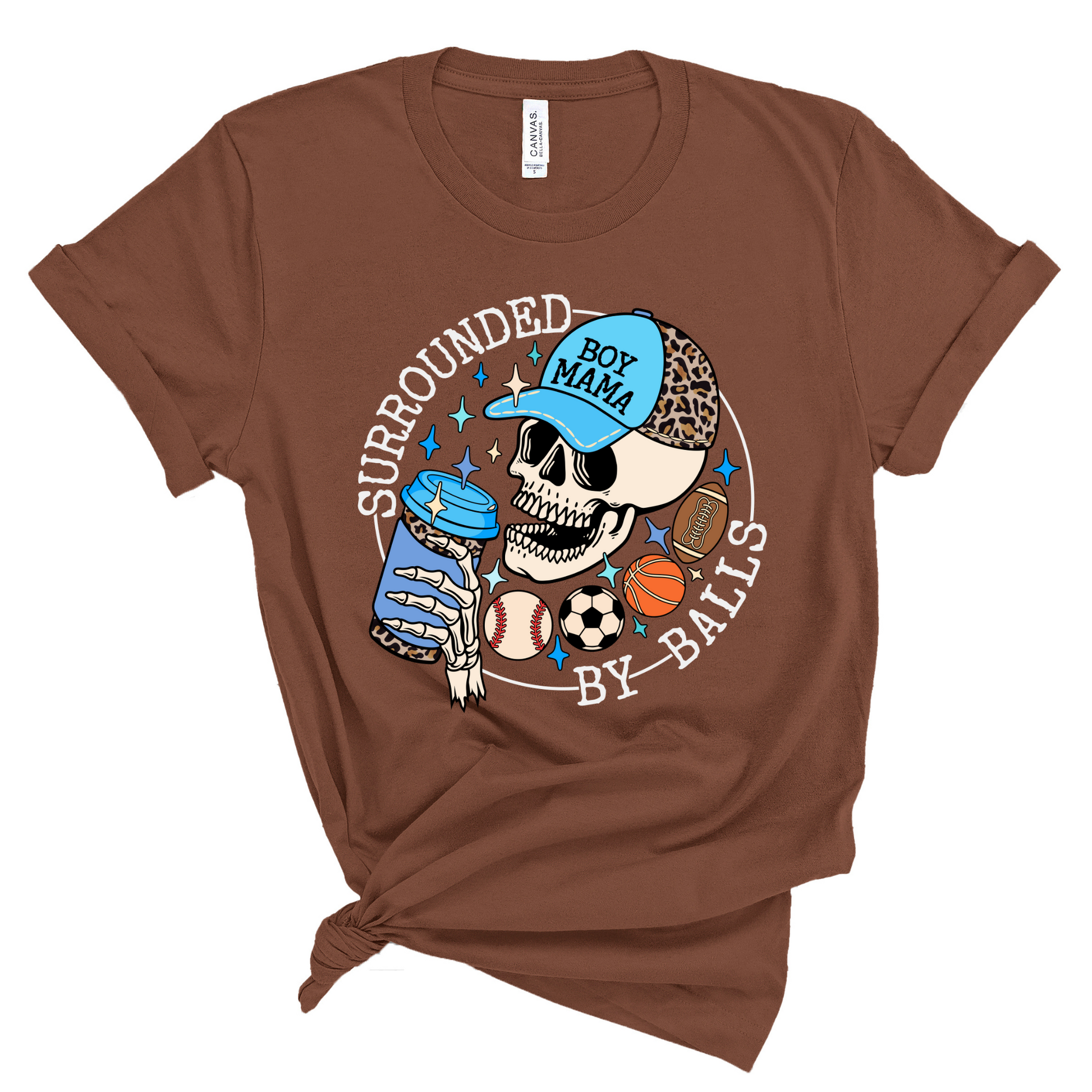 Wholesale Surrounded by balls Graphic Tee - Chestnut Tee