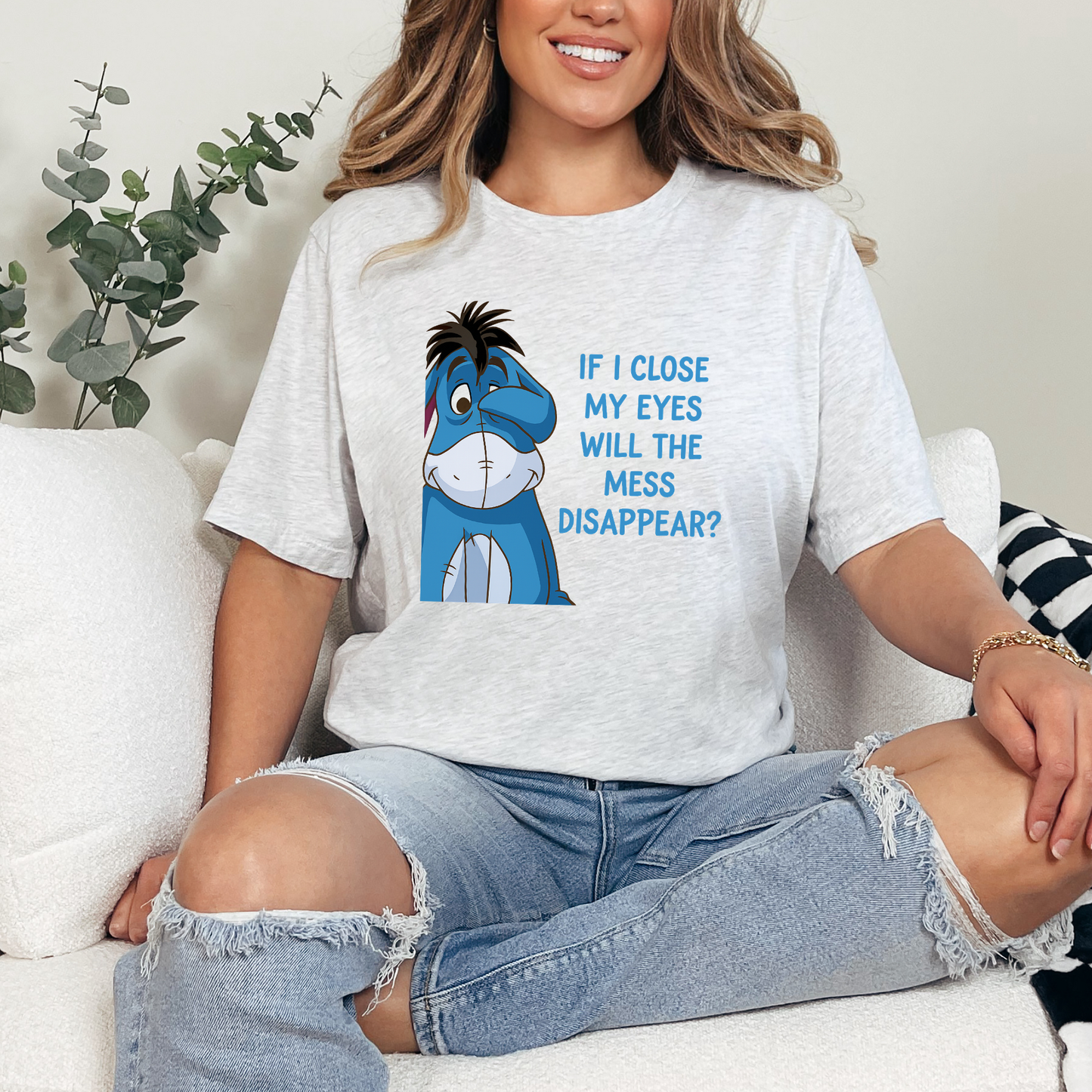 Wholesale Mess Disappear Graphic Tee - Ash Tee