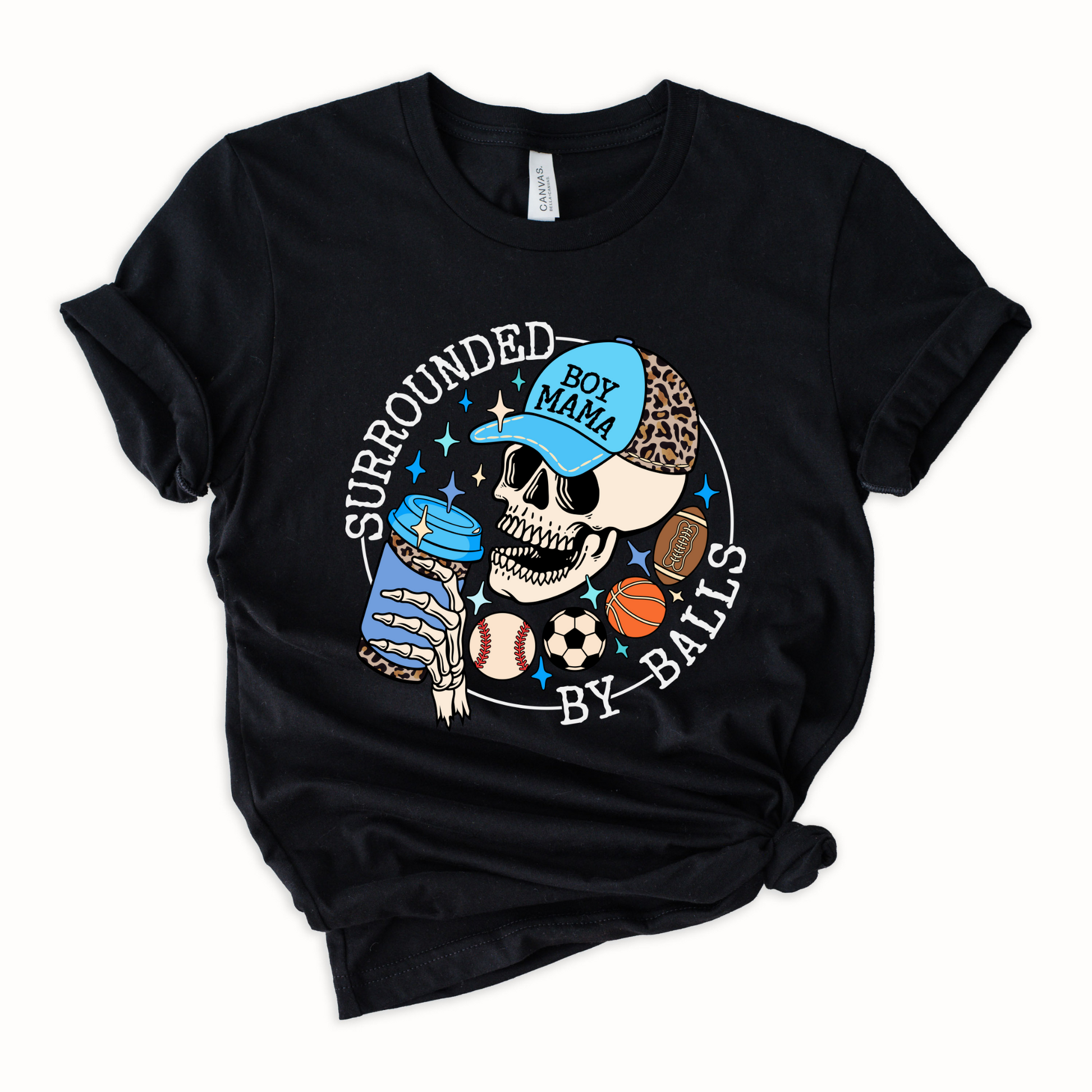 Wholesale Surrounded by balls Graphic Tee - Black Tee